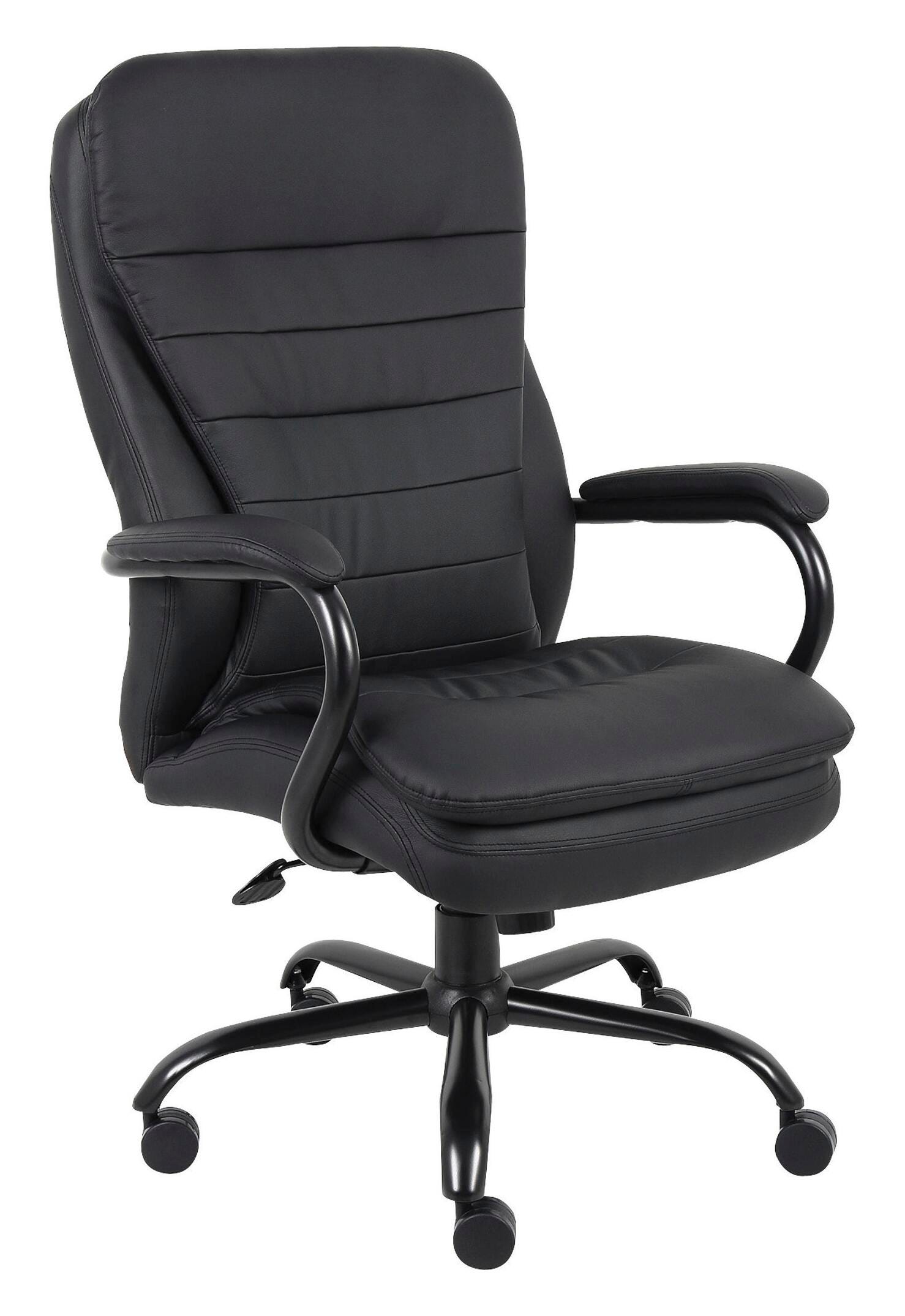 Classroom Select Big & Tall Double Cushion Leather Chair, 31 x 31-1/2 x 47 inches, Black 1505819